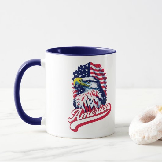Amerikaanse adelvlag mok (Met donut)