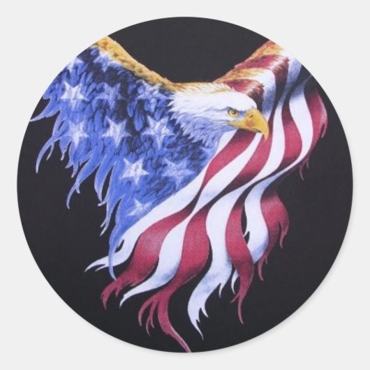 Amerikaanse adelvlag ronde sticker (Voorkant)