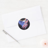 Amerikaanse adelvlag ronde sticker (Envelop)