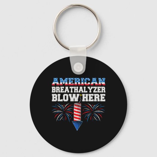 Amerikaanse Ademstiller Blaas Hier 4 Juli Grappig Sleutelhanger (Voorkant)