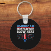 Amerikaanse Ademstiller Blaas Hier 4 Juli Grappig Sleutelhanger (Voorkant)