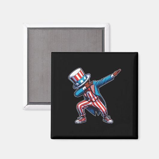 Amerikaanse Afrikaanse dabbing boy 4 juli Magneet (Voorkant / Achterkant)