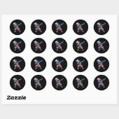Amerikaanse Afrikaanse dabbing boy 4 juli Ronde Sticker (Vel)