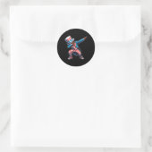 Amerikaanse Afrikaanse dabbing boy 4 juli Ronde Sticker (Tas)