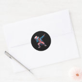 Amerikaanse Afrikaanse dabbing boy 4 juli Ronde Sticker (Envelop)