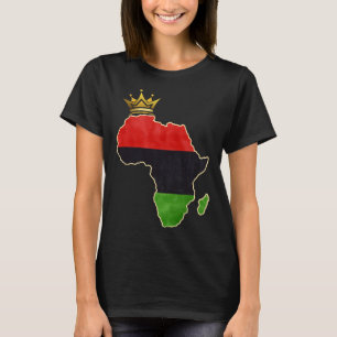 Amerikaanse Afrikaanse Koningin Pan Afro Kaart Vla T-shirt