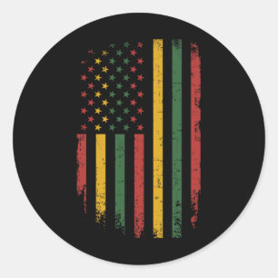 Amerikaanse Afrikaanse vlag voor zwarte geschieden Ronde Sticker