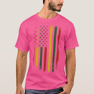 Amerikaanse afrikaanse vlag voor zwarte geschieden t-shirt