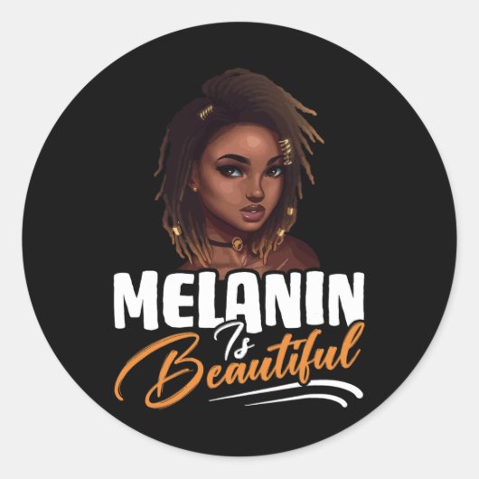 Amerikaanse Afro-Amerikaanse Queen Black Pride Mel Ronde Sticker (Voorkant)