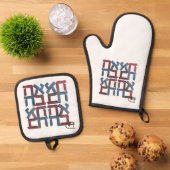 Amerikaanse Ahava Love Pot Houders Ovenwant & Pannenlap Set (Top down)