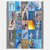 AMERIKAANSE AIR DEMONSTRATIE TEAMS "MONTAGE" FLEECE DEKEN (Voorkant)