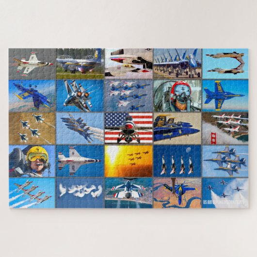 AMERIKAANSE AIR DEMONSTRATIE TEAMS "MONTAGE" LEGPUZZEL (Horizontaal)