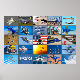 AMERIKAANSE AIR DEMONSTRATIE TEAMS "MONTAGE" POSTER