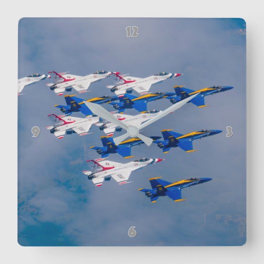 AMERIKAANSE AIR-DEMONSTRATIETEAMS VIERKANTE KLOK (Voorkant)
