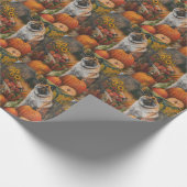 Amerikaanse Akita Autumn Harvest Thanksgiving Cadeaupapier (Hoek)