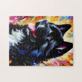 Amerikaanse Akita Dog Acryl Art Print | Kleurrijk Legpuzzel (Horizontaal)