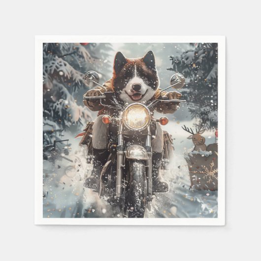Amerikaanse Akita Dog Christmas Servet (Voorkant)