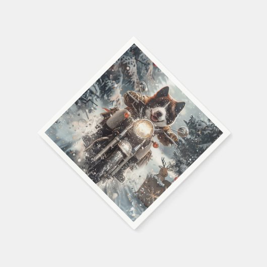 Amerikaanse Akita Dog Christmas Servet (Hoek)