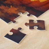 Amerikaanse Akita Gotische Begraafplaats Halloween Legpuzzel (Zijkant)