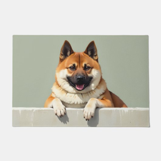Amerikaanse Akita Hond Deurmat Kunst (Voorkant)