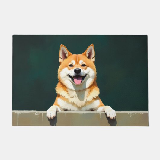 Amerikaanse Akita Hond Deurmat Kunst (Voorkant)