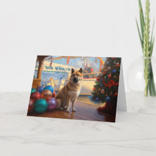 Amerikaanse Akita Kerst Cruise: Pawsome Vakantie  Kaart