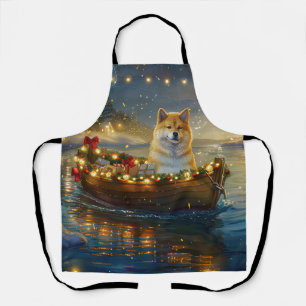 Amerikaanse Akita Kerst Feestelijke Reis Schort