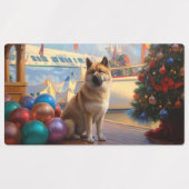 Amerikaanse Akita Kerstcruise: Pawsome Vakantie Labels (Design 2)