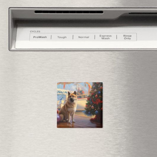 Amerikaanse Akita Kerstcruise: Pawsome Vakantie Magneet (Insitu (Vaatwasser))