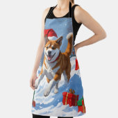 Amerikaanse Akita Kerstfeest Sneeuwscène Schort (Insitu)