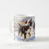 Amerikaanse Akita Kerstmis Koffiemok (Voorkant links)