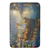 Amerikaanse Akita kerstvakantie Badmat (Voorkant Verticaal)