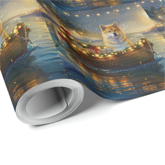 Amerikaanse Akita kerstvakantie Cadeaupapier (Rol Hoek)