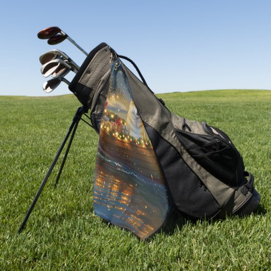 Amerikaanse Akita kerstvakantie Golfhanddoek (Groen)