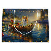 Amerikaanse Akita kerstvakantie Groot Cadeauzakje (Voorkant)