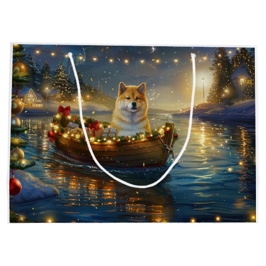Amerikaanse Akita kerstvakantie Groot Cadeauzakje (Achterkant)