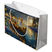 Amerikaanse Akita kerstvakantie Groot Cadeauzakje (Achterkant Gekanteld)