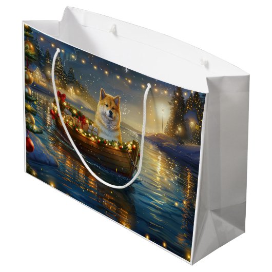 Amerikaanse Akita kerstvakantie Groot Cadeauzakje (Achterkant Gekanteld)