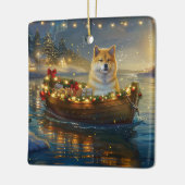 Amerikaanse Akita kerstvakantie Keramisch Ornament (Links)