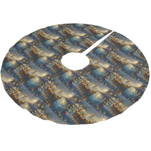 Amerikaanse Akita kerstvakantie Kerstboom Rok (Gekanteld)