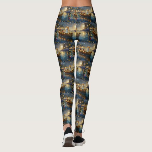 Amerikaanse Akita kerstvakantie Leggings (Achterkant)