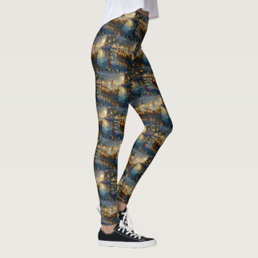 Amerikaanse Akita kerstvakantie Leggings (Rechts)