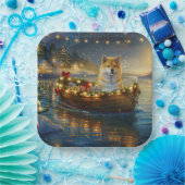 Amerikaanse Akita kerstvakantie Papieren Bordje (Feest)