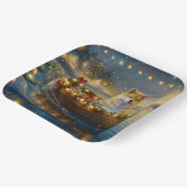 Amerikaanse Akita kerstvakantie Papieren Bordje (Gebogen)