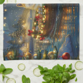 Amerikaanse Akita kerstvakantie Theedoek (Gevouwen)