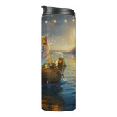 Amerikaanse Akita kerstvakantie Thermosbeker (Geroteerd rechts)