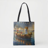Amerikaanse Akita kerstvakantie Tote Bag (Voorkant)