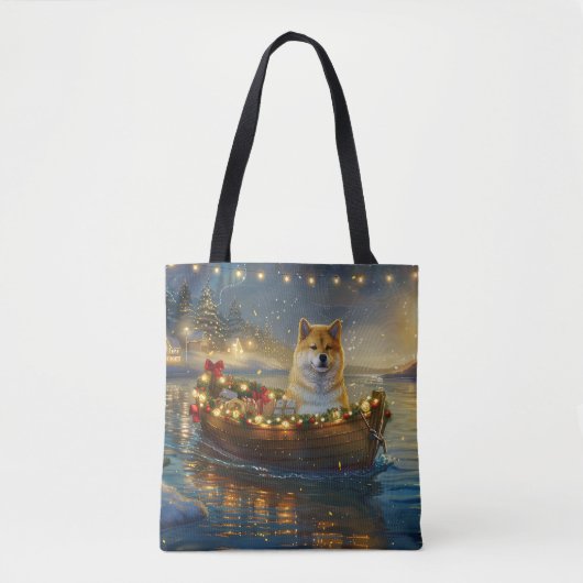 Amerikaanse Akita kerstvakantie Tote Bag (Voorkant)