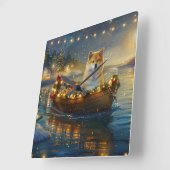 Amerikaanse Akita kerstvakantie Vierkante Klok (Hoek)