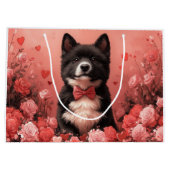 Amerikaanse Akita met Rozen - Valentijnsdag Groot Cadeauzakje (Achterkant)